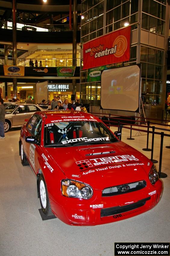 John Cirisan / Josh Hamacher Subaru WRX on display at Rallyfest at the Mall of America. (2)