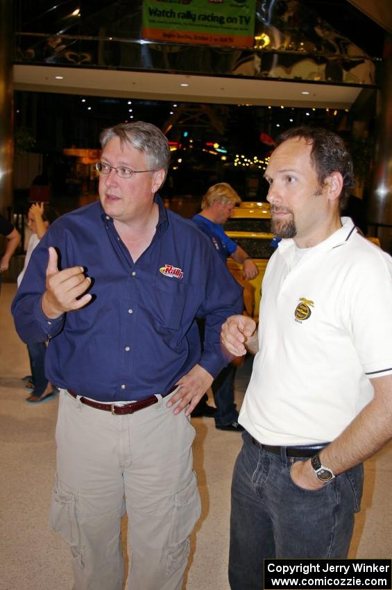 J.B. Niday and Rick Hintz discuss the success of the Mall of America rally car display.