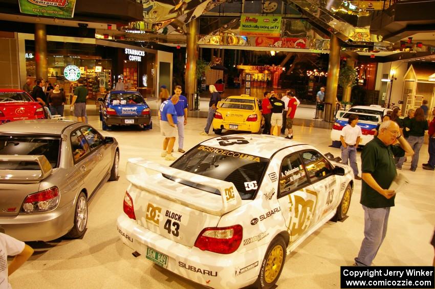 A wider view of the cars on display at the Mall of America (1).