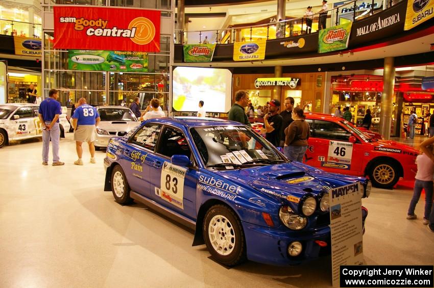 A wider view of the cars on display at the Mall of America (2).
