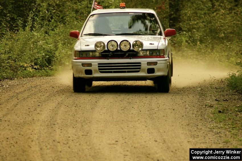 Todd Jarvey / Rich Faber Mitsubishi Galant VR4 ran as Car 0 seen here on Halverson Lake, SS1.