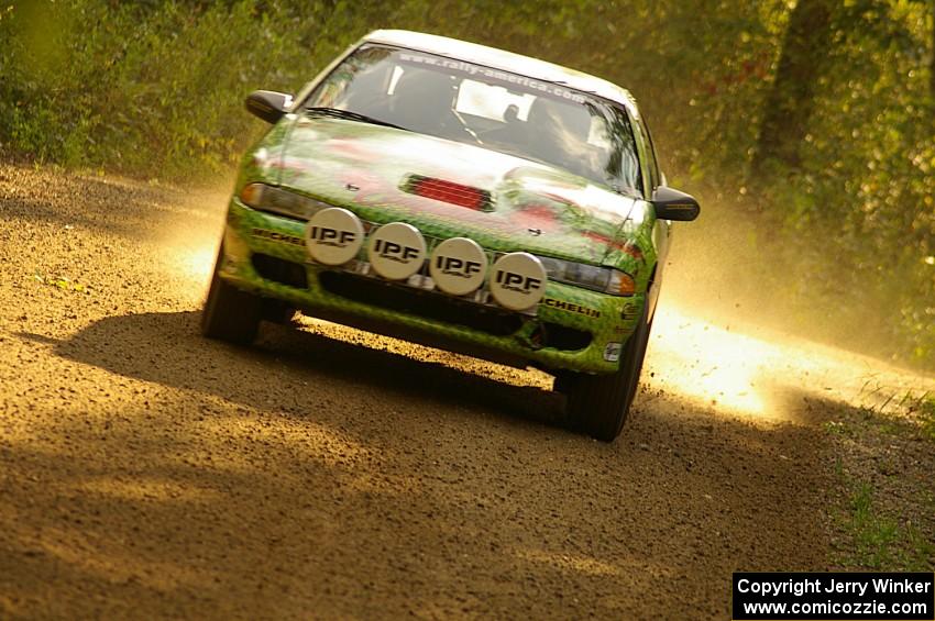 Doug Shepherd / Pete Gladysz opted to run their old Mitsubishi Eclipse at Ojibwe seen here on Halverson Lake, SS1.