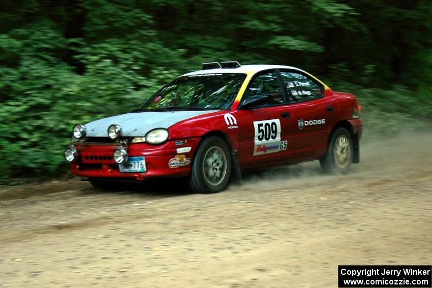 Scott Parrott / Breon Nagy Plymouth Neon prepares for a hairpin on SS1.