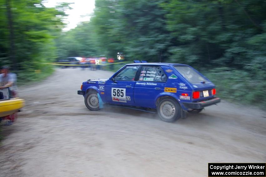 Dave Sterling / Mark Utecht Dodge Omni GLH at the first hairpin left on SS1.