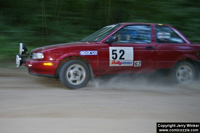 Rob Stroik / Ross Wegge Nissan Sentra SE-R prepares for a hairpin left on SS1.