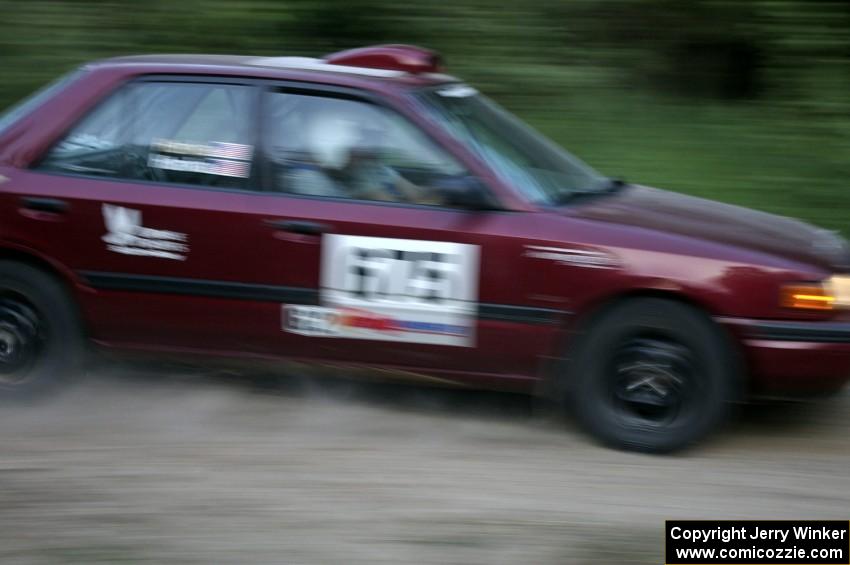 Ben Hanka / Greg Hanka Mazda Protege at speed on SS2.