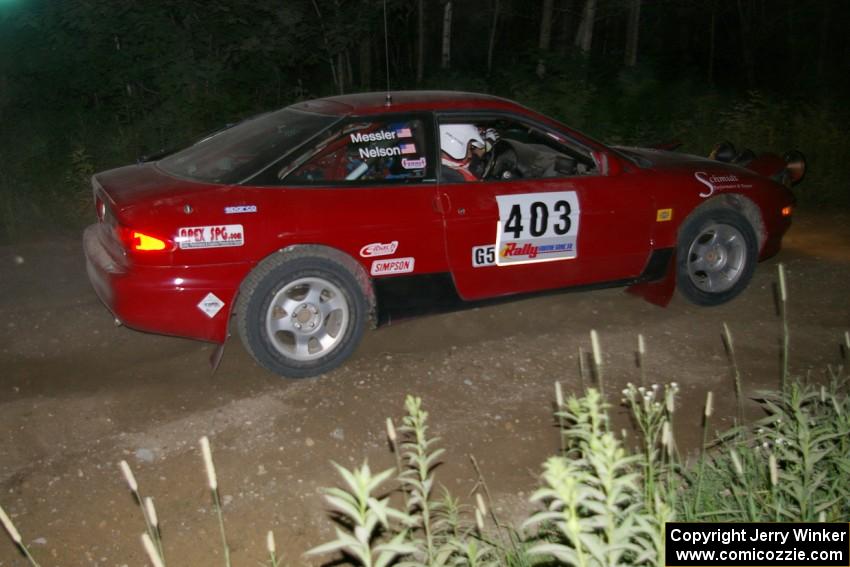 Erick Nelson / Greg Messler get their Ford Probe GT pointed in the right direction on SS4.