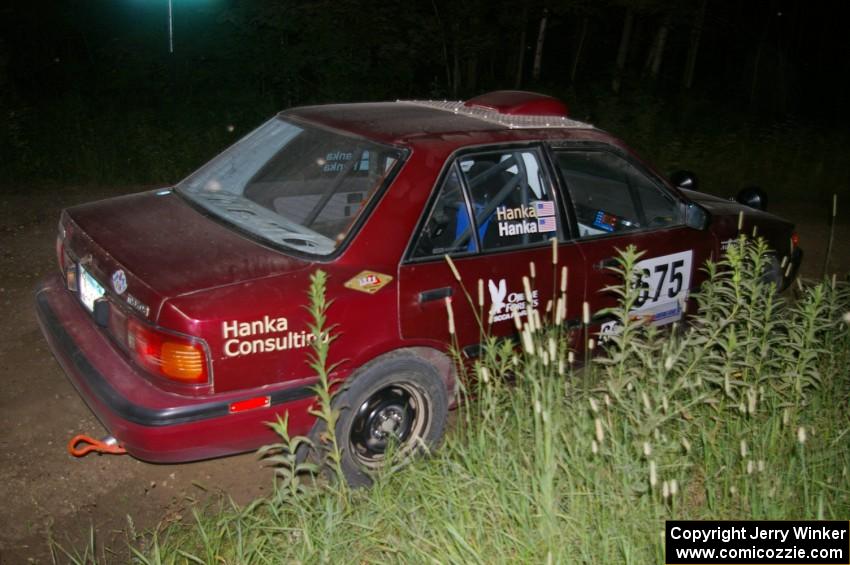 Ben Hanka / Greg Hanka Mazda Protege at a 90-right on SS4.