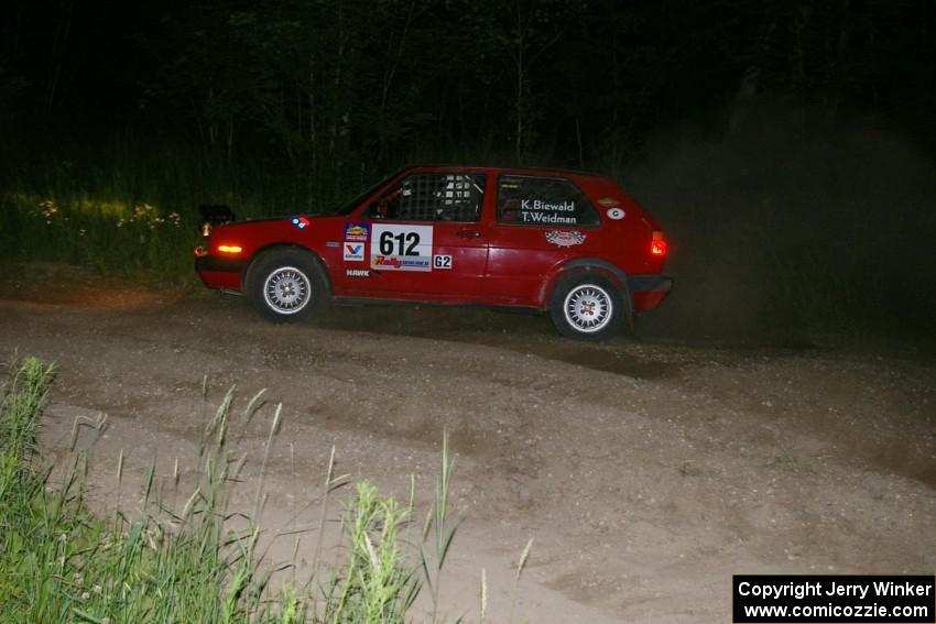 Karl Biewald / Ted Weidman at speed on SS6 just miles before they crashed hard into a tree.