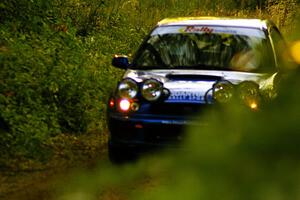 Eric Langbein / Jeremy Wimpey Subaru WRX blasts uphill on a straight on SS2, Spur 2.