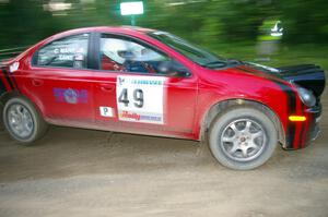 Sans Thompson / Craig Marr Dodge Neon ACR drifts through a 90-right on SS2, Spur 2.