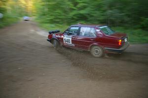 Matt Bushore / Andy Bushore VW Jetta drifts through a 90-right on SS2, Spur 2.