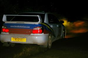 Stig Blomqvist / Ana Goni Subaru WRX STi comes out of a 90-left on SS7, Blue Trail.