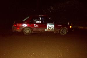 Ben Hanka / John Nordlie Mazda Protege drifts through a 90-left on SS7, Blue Trail.