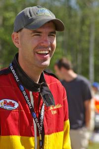 Mitsubishi-turned -Saturn driver Dennis Martin at day two parc expose at Bemidji Speedway.