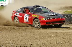 Cary Kendall / Scott Friberg at speed in their Eagle Talon through the infield at the Bemidji Speedway, SS8.