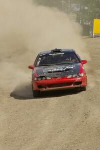 Cary Kendall / Scott Friberg Eagle Talon drifts through the final corner at the Bemidji Speedway, SS8.