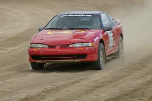 Micah Wiitala / Jason Takkunen Mitsubishi Eclipse GSX exits out of the final corner at the Bemidji Speedway, SS8.