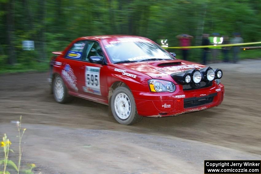 John Cirisan / Josh Hamacher Subaru WRX drifts through a 90-right SS2, Spur 2.