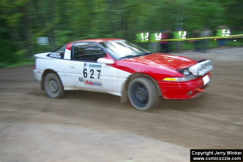 Marcin Kowalski / Maciej Sawicki Mitsubishi Eclipse GST drifts through a 90-right on SS2, Spur 2.