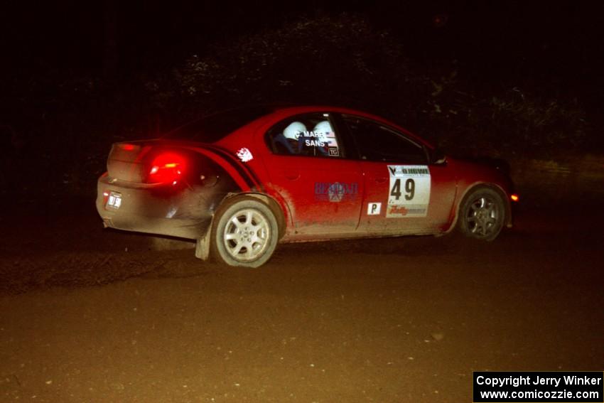 Sans Thompson / Craig Marr Dodge Neon ACR drifts through a 90-left on SS7, Blue Trail.