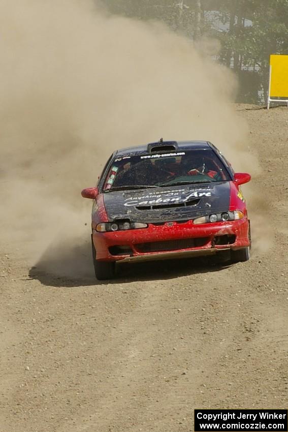 Cary Kendall / Scott Friberg Eagle Talon drifts through the final corner at the Bemidji Speedway, SS8.