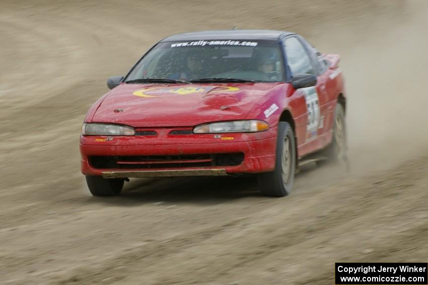 Micah Wiitala / Jason Takkunen Mitsubishi Eclipse GSX exits out of the final corner at the Bemidji Speedway, SS8.