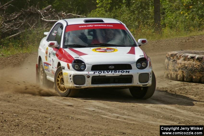 Yurek Cienkosz / Lukasz Szela Subaru Impreza RS on SS8, Bemidji Speedway.