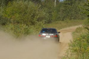 Brian Dondlinger / Dave Parps Nissan Sentra SE-R at speed on SS10, Chad's Yump.