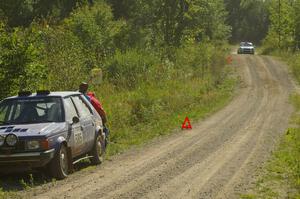 Yurek Cienkosz / Lukasz Szela Subaru Impreza RS comes around the corner totally unprepared for Dave Sterling's bare ass.