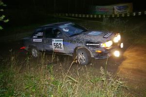 Brian Dondlinger / Dave Parps Nissan Sentra SE-R through the spectator point on SS13, Sockeye Lake.