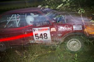 Matt Bushore / Andy Bushore VW Jetta through the spectator point on SS13, Sockeye Lake.