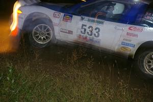 Paul Ritchie / Drew Ritchie Mitsubishi Eclipse GSX through the spectator point on SS13, Sockeye Lake.