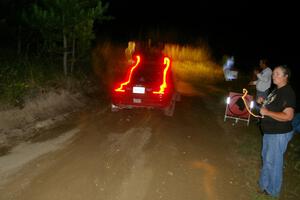 Erick Nelson / Greg Messler Ford Probe GT leaves the start of SS15, Sugar Bush.