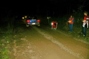 Eric Langbein / Jeremy Wimpey Subaru WRX leaves the start of SS16, Perkins.