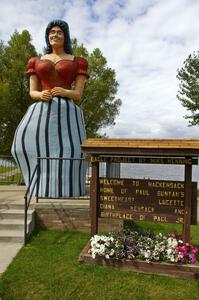 Statue of Lucette Diana Kensack, Paul Bunyan's wife, in Hackensack, MN.