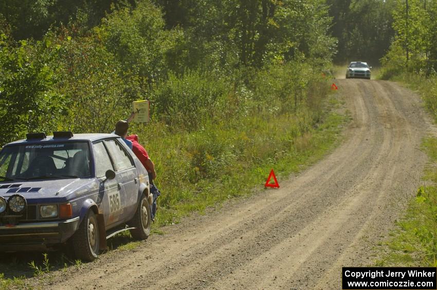 Yurek Cienkosz / Lukasz Szela Subaru Impreza RS comes around the corner totally unprepared for Dave Sterling's bare ass.