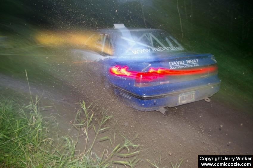 Mike Wray / Don DeRose Subaru Legacy Sport through the spectator point on SS13, Sockeye Lake.