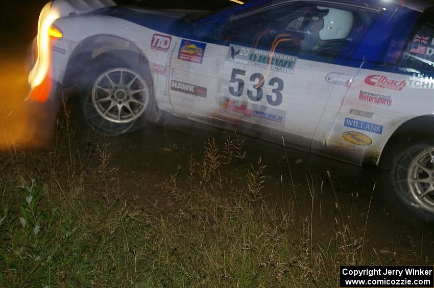 Paul Ritchie / Drew Ritchie Mitsubishi Eclipse GSX through the spectator point on SS13, Sockeye Lake.