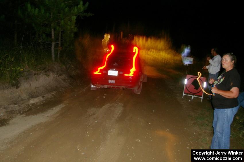 Erick Nelson / Greg Messler Ford Probe GT leaves the start of SS15, Sugar Bush.