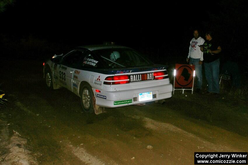 Paul Ritchie / Drew Ritchie Mitsubishi Eclipse GSX leaves the start of SS15, Sugar Bush.