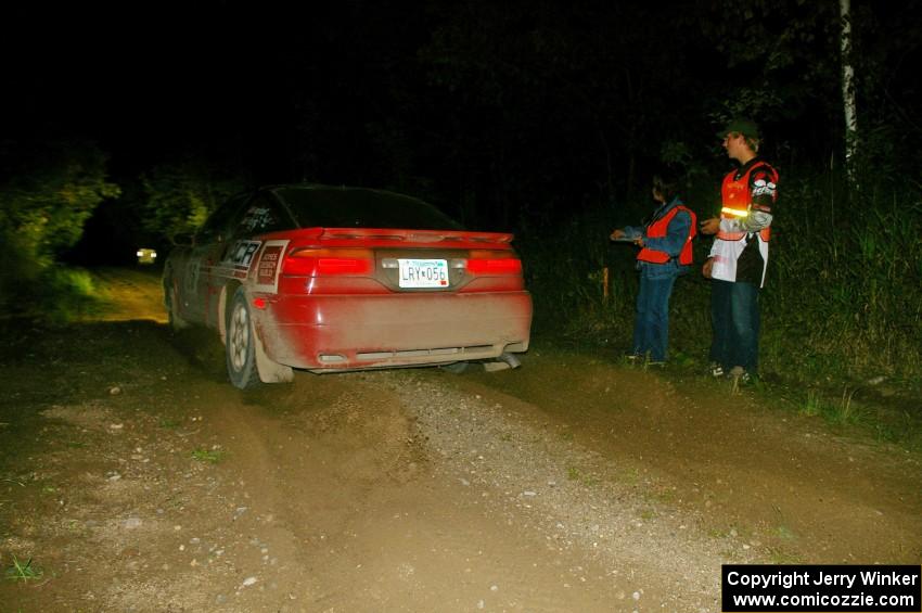 Cary Kendall / Scott Friberg Eagle Talon leaves the start of SS16, Perkins.