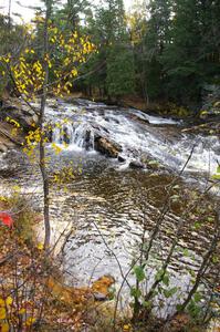 The first drop of Lower Falls of the Falls River near L'Anse, MI