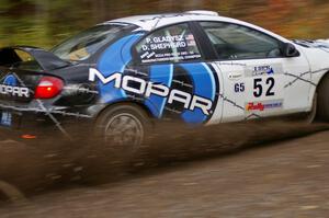 Doug Shepherd / Pete Gladysz Dodge SRT-4 heads uphill near the start of SS1, Herman.