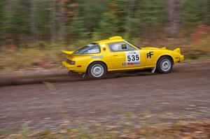 Jake Himes / Matt Himes	Mazda RX-7 heads uphill near the start of SS1, Herman.