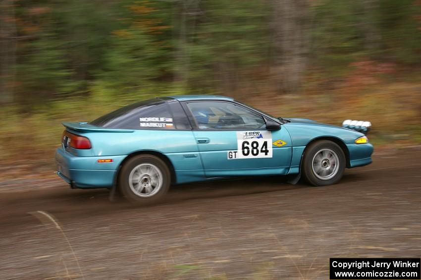 Adam Markut / John Nordlie Eagle Talon TSI heads uphill near the start of SS1, Herman.