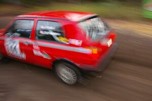 Paul Koll / Matt Wappler VW GTI heads uphill near the start of SS1, Herman.