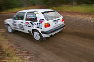 Carl Seidel / Jay Martineau VW GTI heads uphill near the start of SS1, Herman. They were an early DNF.