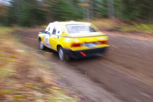 Eric Mozer / Jay Efting	Alfa Romeo Milano heads uphill near the start of SS1, Herman.