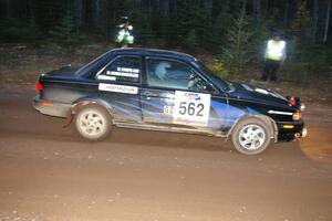 Brian Dondlinger / Dave Parps Nissan Sentra SE-R comes through the flying finish of SS2, Menge Creek North.